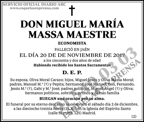 Miguel María Massa Maestre